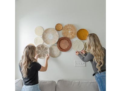 Böhmische Küchenwanddekor Moderner Südwesten Set von 12 Korb