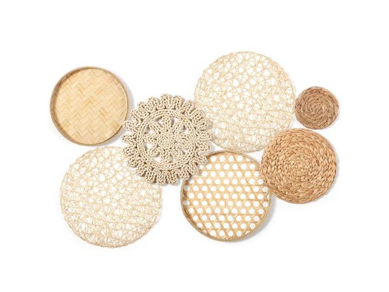 Küstenwanddekor für Zuhause Rustikale Freigabe Korbweide Dekorationen Bambus