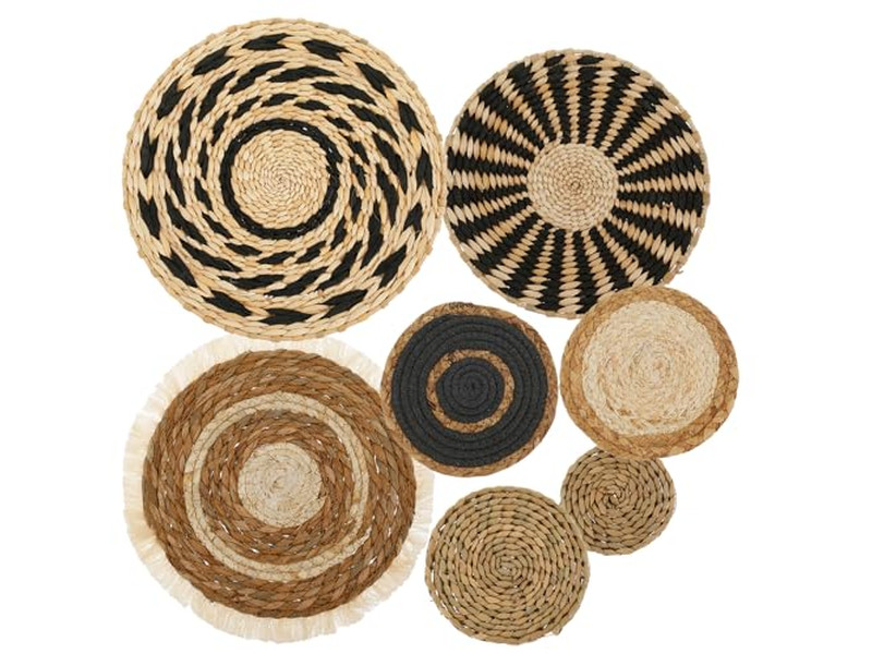 Flaches Korb-Wanddekor-Set Freundin Zimmer Handgefertigte Dekorationsstücke