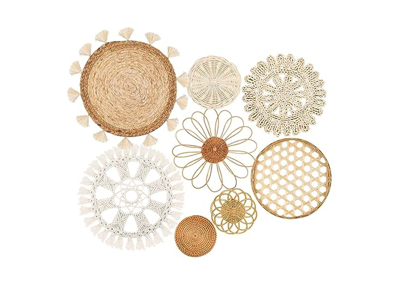 Runder Boho Wandkorb Dekor In Küchenkörbe Farmhouse Gewebt Für