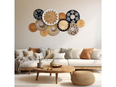 Boho Raumdekor Wohnwand für Schlafzimmer Bunt Küstennah