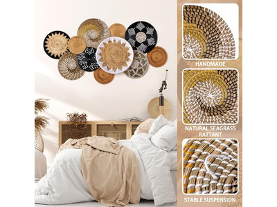 Boho Raumdekor Wohnwand für Schlafzimmer Bunt Küstennah