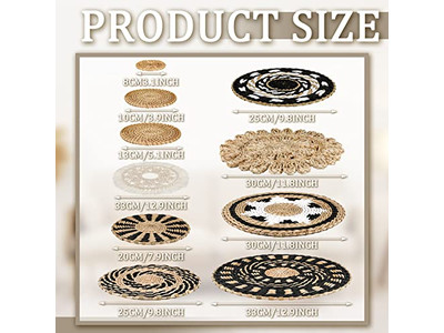 Boho Gewebte Korb Wanddekor Dekorative Flache Körbe Handgewebt Groß