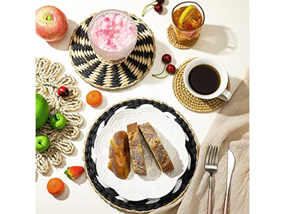 Boho Gewebte Korb Wanddekor Dekorative Flache Körbe Handgewebt Groß