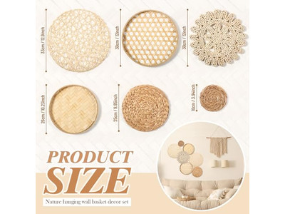 Küstenwanddekor für Zuhause Rustikale Freigabe Korbweide Dekorationen Bambus