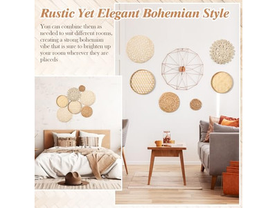 Küstenwanddekor für Zuhause Rustikale Freigabe Korbweide Dekorationen Bambus