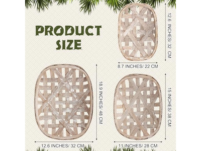 Rattan Badezimmer Wanddekor Seegras Set von 3 Restaurantdekoration