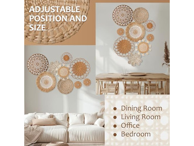 Rattan Dekorationen für Wand Set von 11 Korb Dekor Anpassbare Verpackung