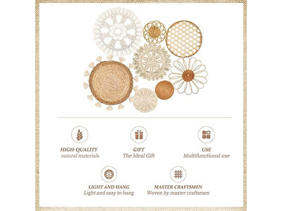 Runder Boho Wandkorb Dekor In Küchenkörbe Farmhouse Gewebt Für