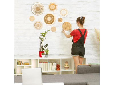 Seegras Körbe Wanddekor Hängeset von 10 Korb 13