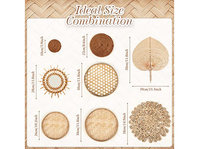 Wandkorb Dekor mit Blauer Dekoration aus Bambus Afrika Kunst