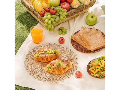 Wandkorb Dekor mit Blauer Dekoration aus Bambus Afrika Kunst